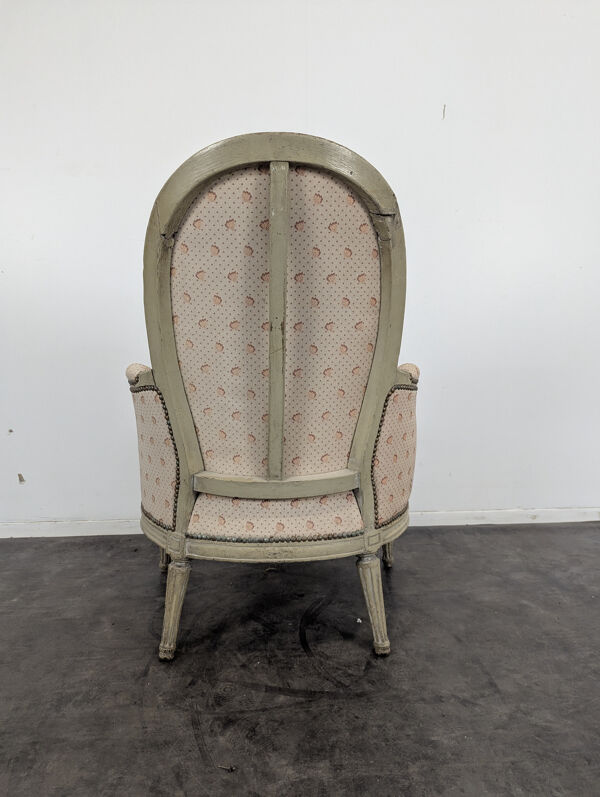 Fauteuil bergère d'époque Louis XVI réchampie