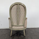 Louis XVI period bergère armchair with re-engraving