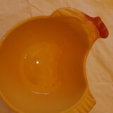 Saladier plat céramique poule jaune vintage