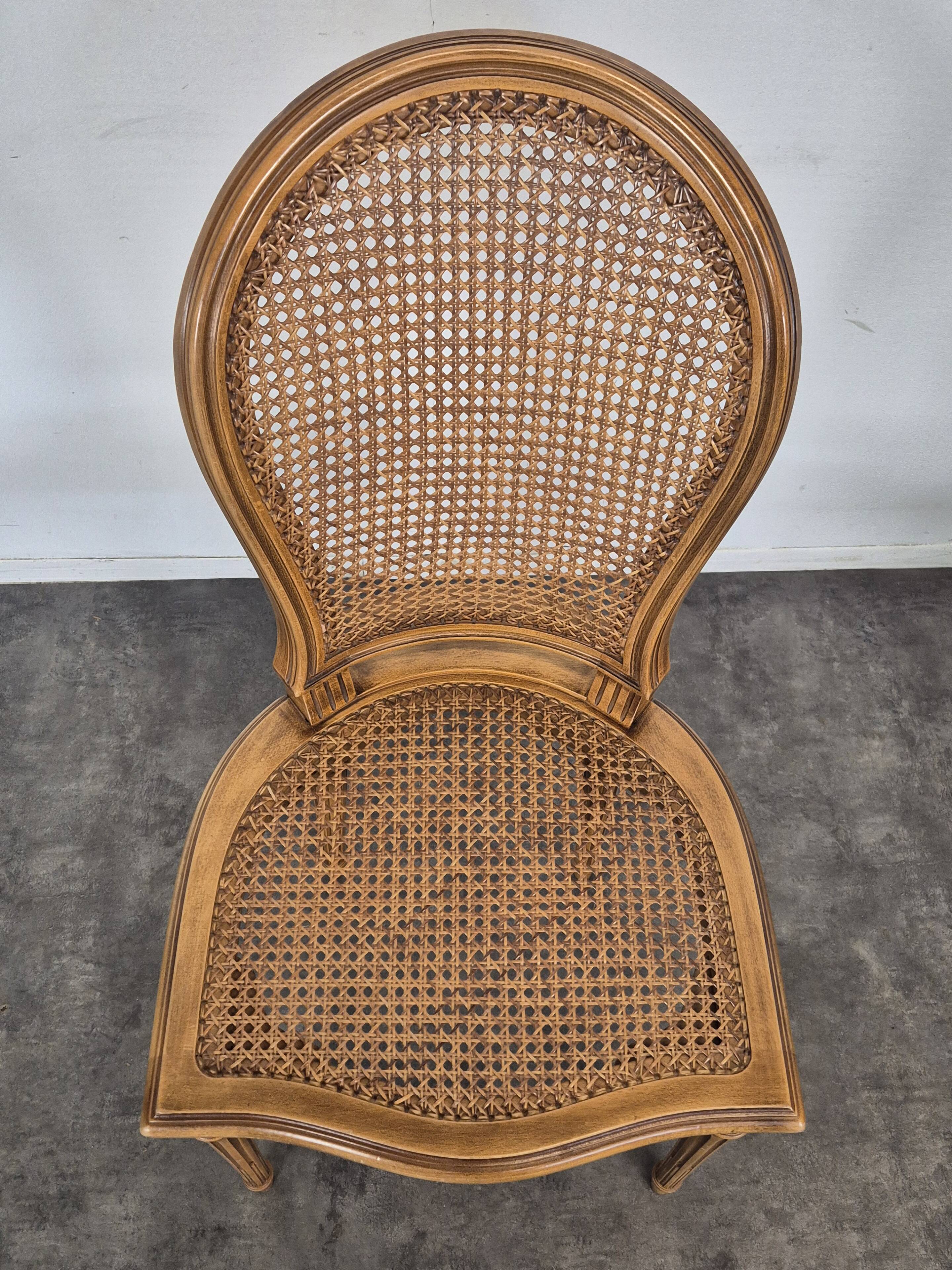 Pair of caned chairs in Louis XVI style