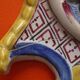 Ceiling light or rosette in enamelled ceramic from the end of the 19th century.