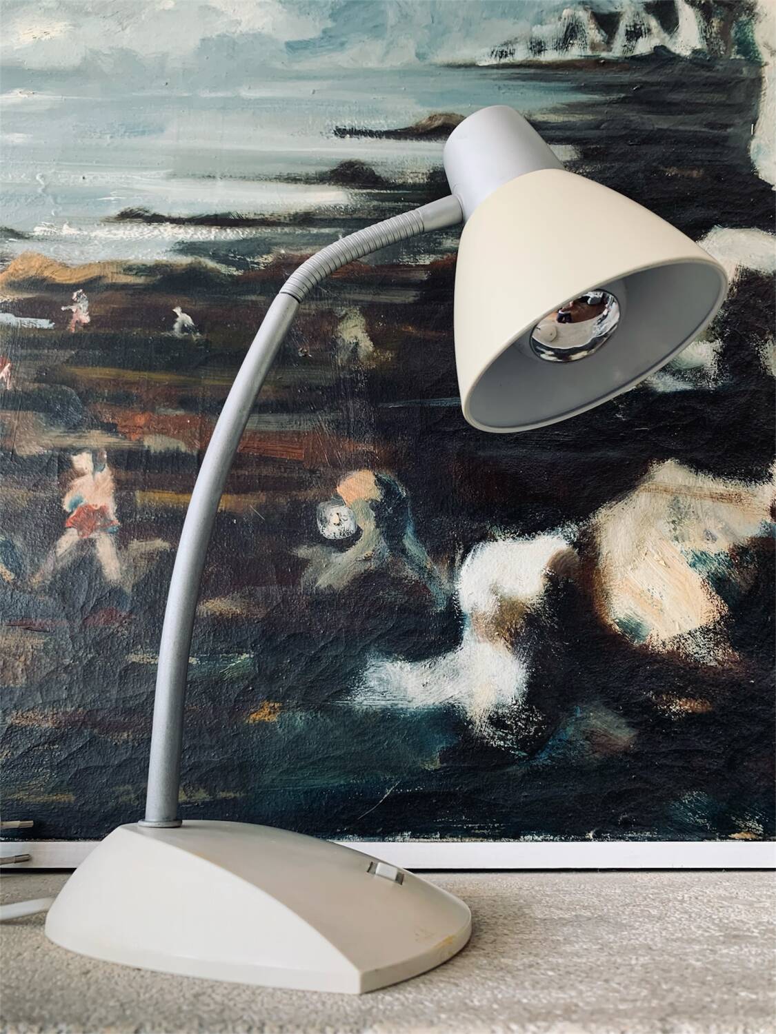 Vintage desk lamp - solid wood, Belgium