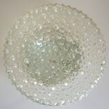 Large round ceiling light, molded glass wall light, thick, Helena Tynell, 1960s