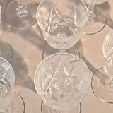 Set of 10 crystal liqueur glasses from Arques.