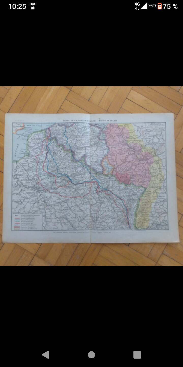 Historical map Larousse Great War French front