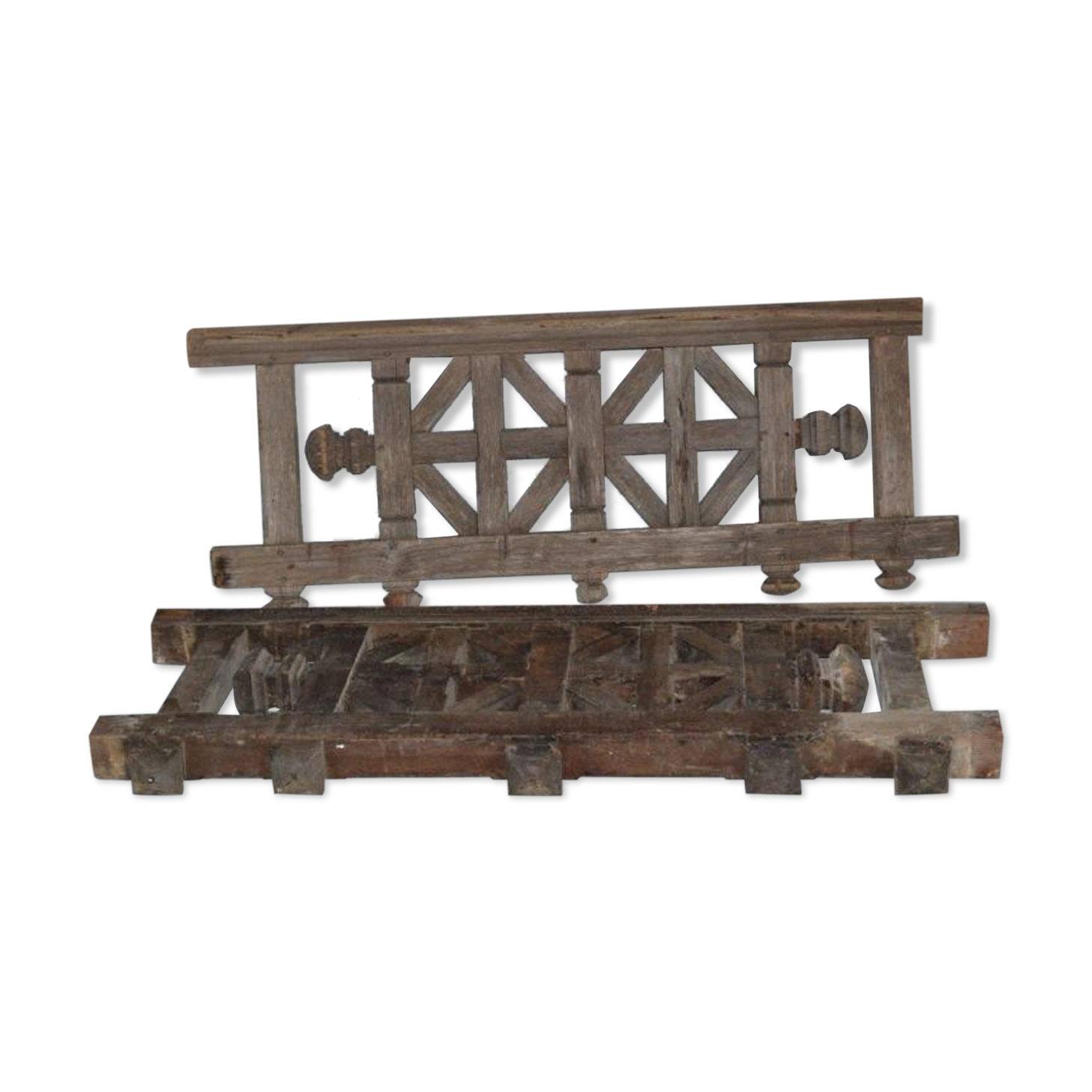 2 carved wooden railings from the 19th century. Century