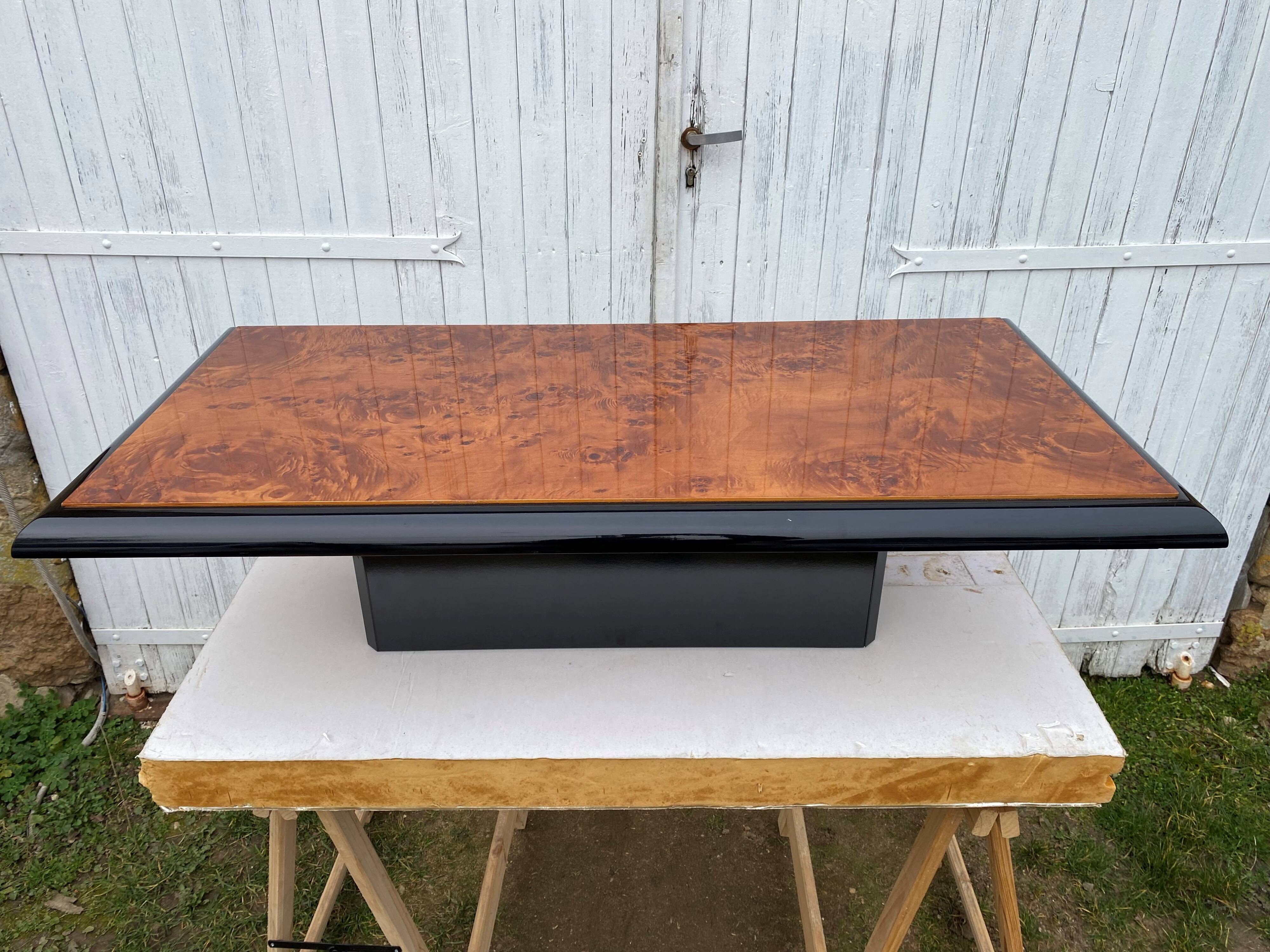N1 coffee table in vintage 70s elm burl