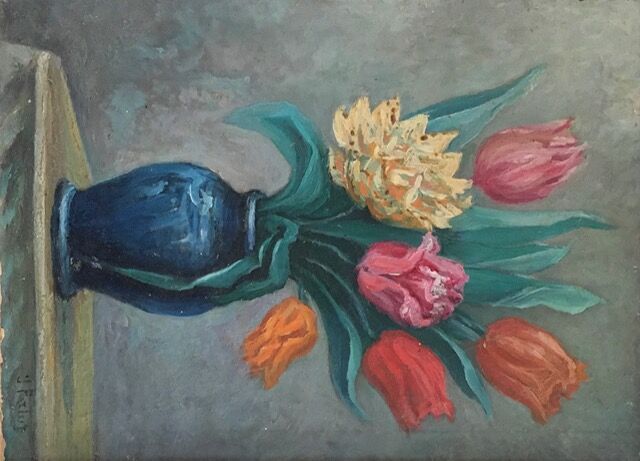 Vintage bouquet painting