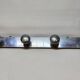 Retro vintage coat rack with 4 aluminum hooks on a wooden frame