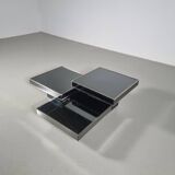 3-piece set of mirrored cocktail tables cidue, 1970