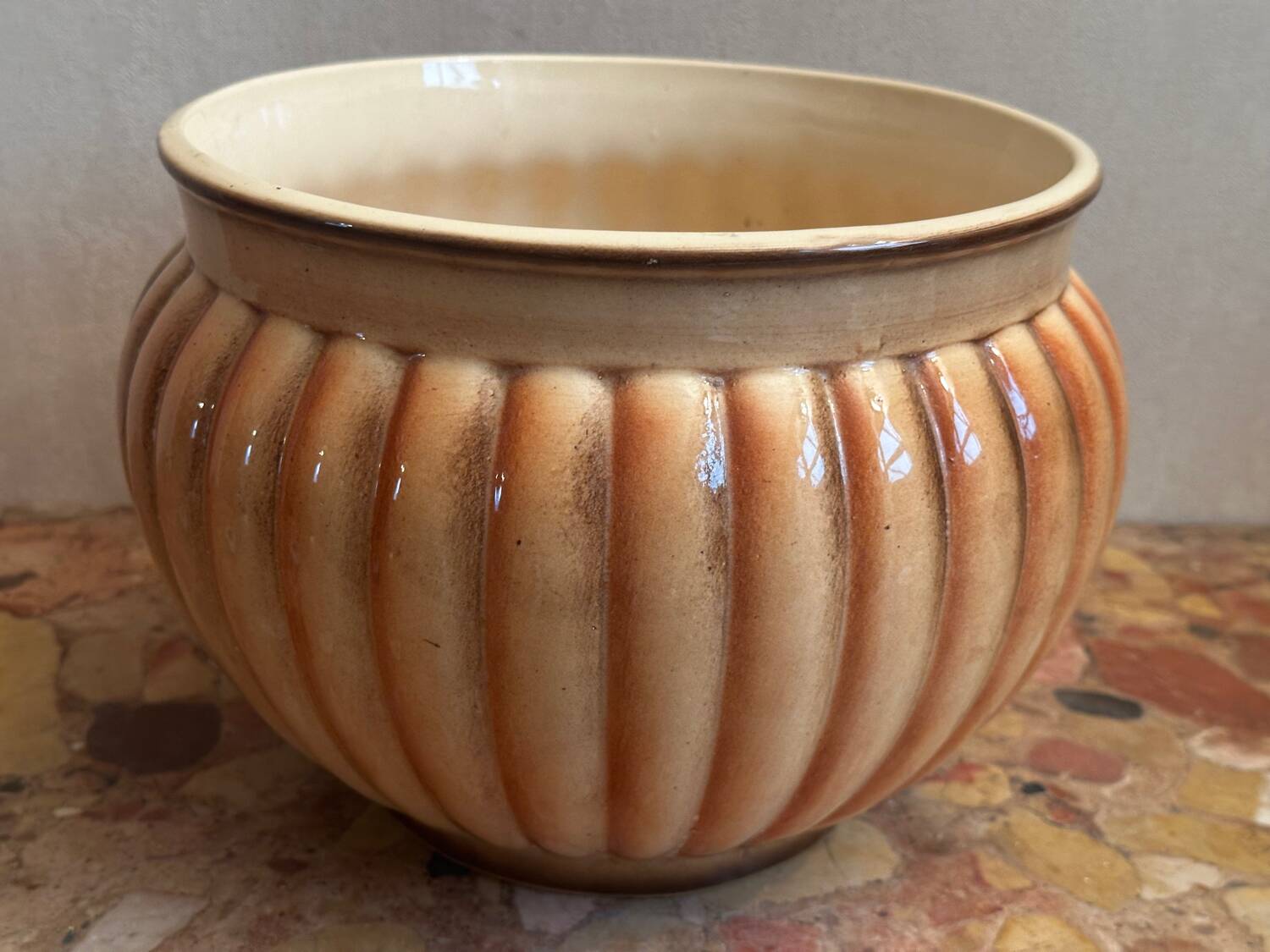 Grand Cache Pot en Céramique Vintage