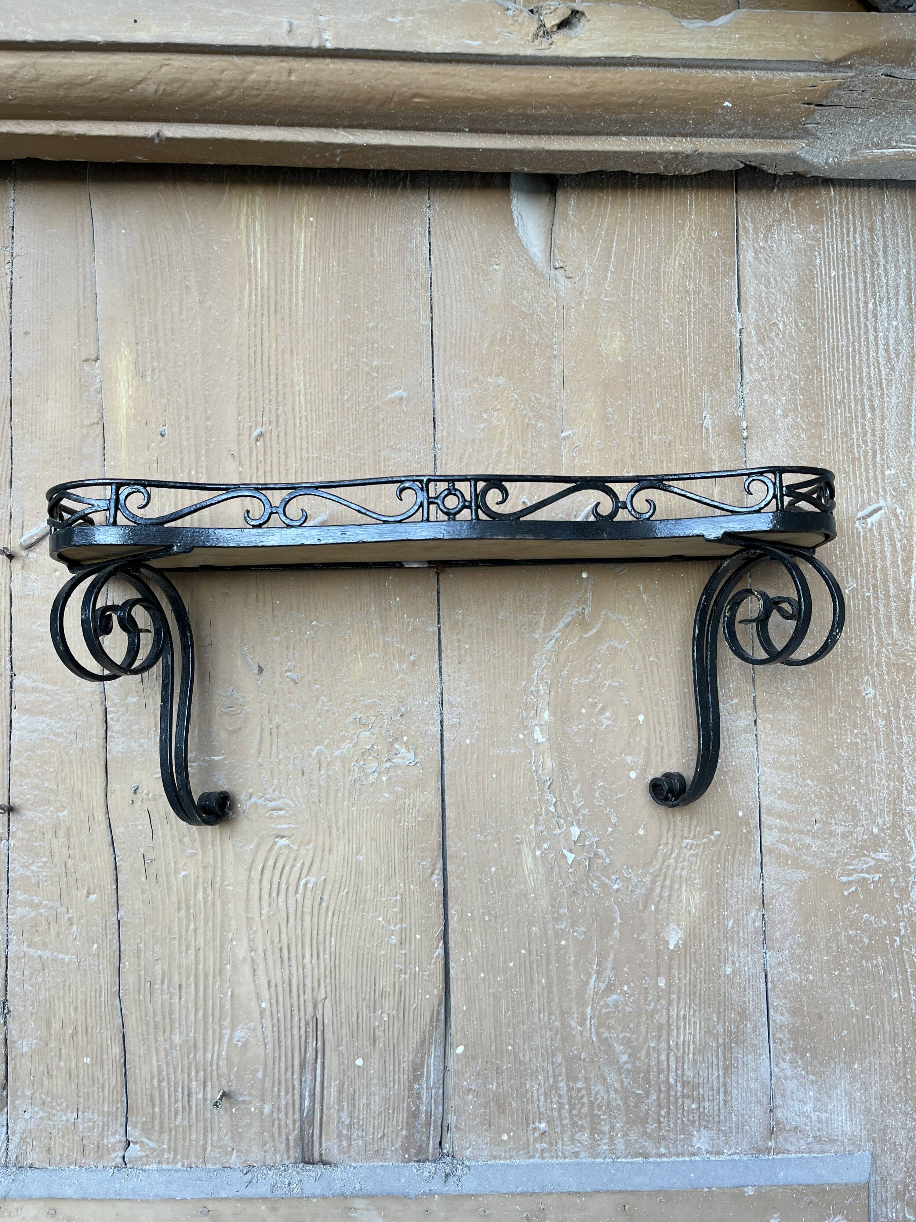 Wrought iron shelf