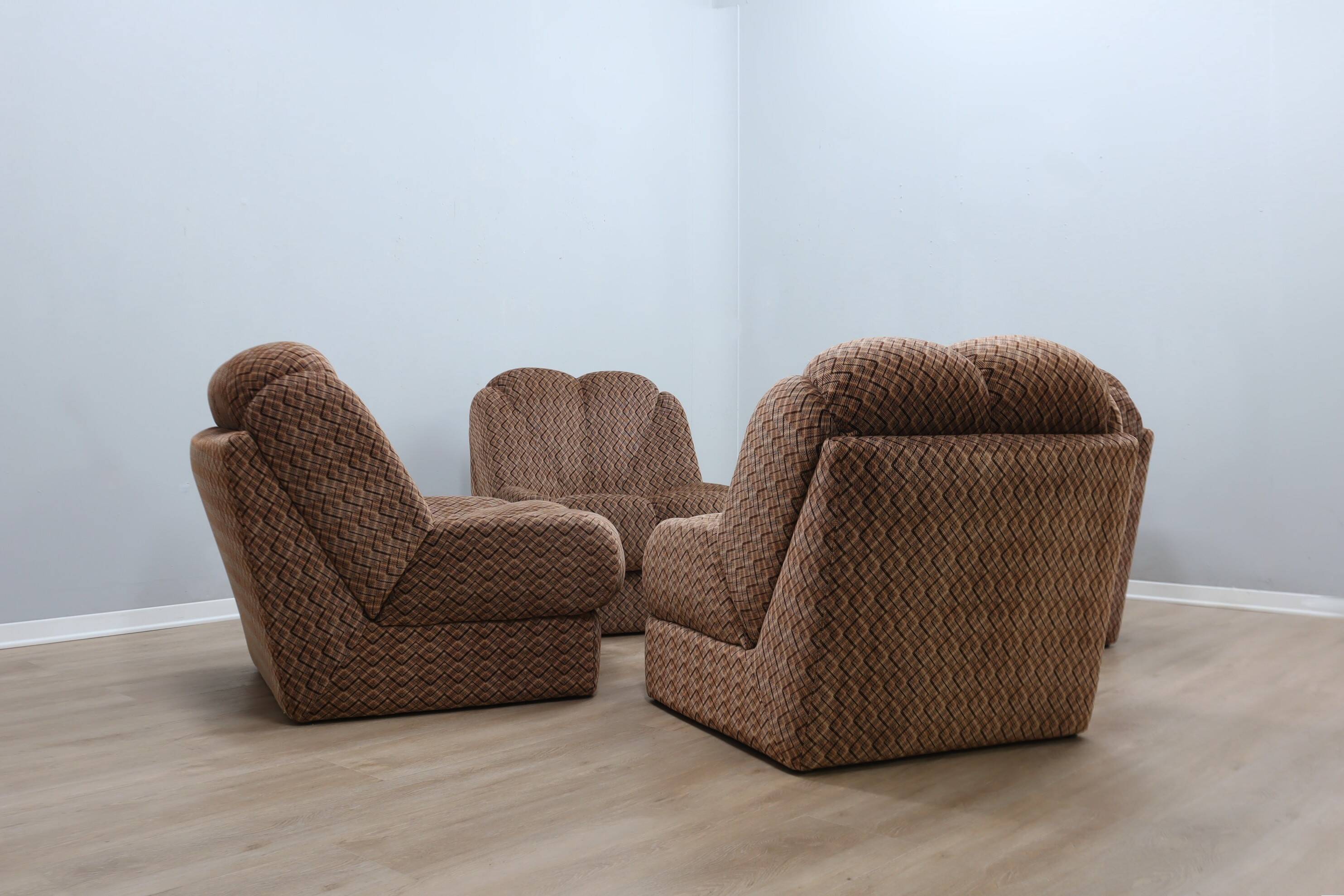 Canapé modulaire italien vintage inspiré des fleurs, années 1970