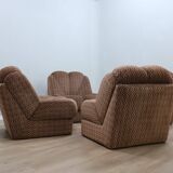 Canapé modulaire italien vintage inspiré des fleurs, années 1970