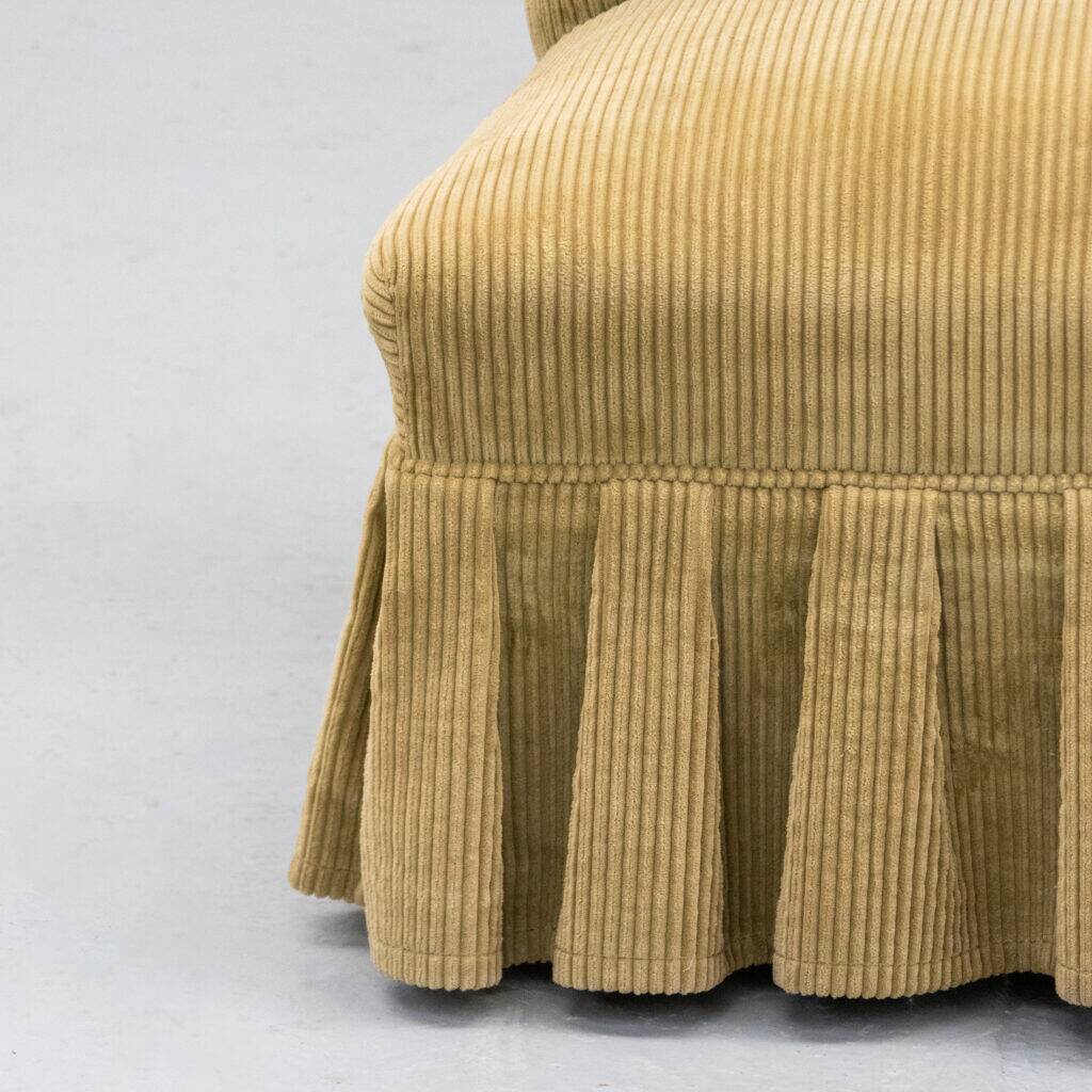 Beige corduroy crapaud lounge chair 1960s