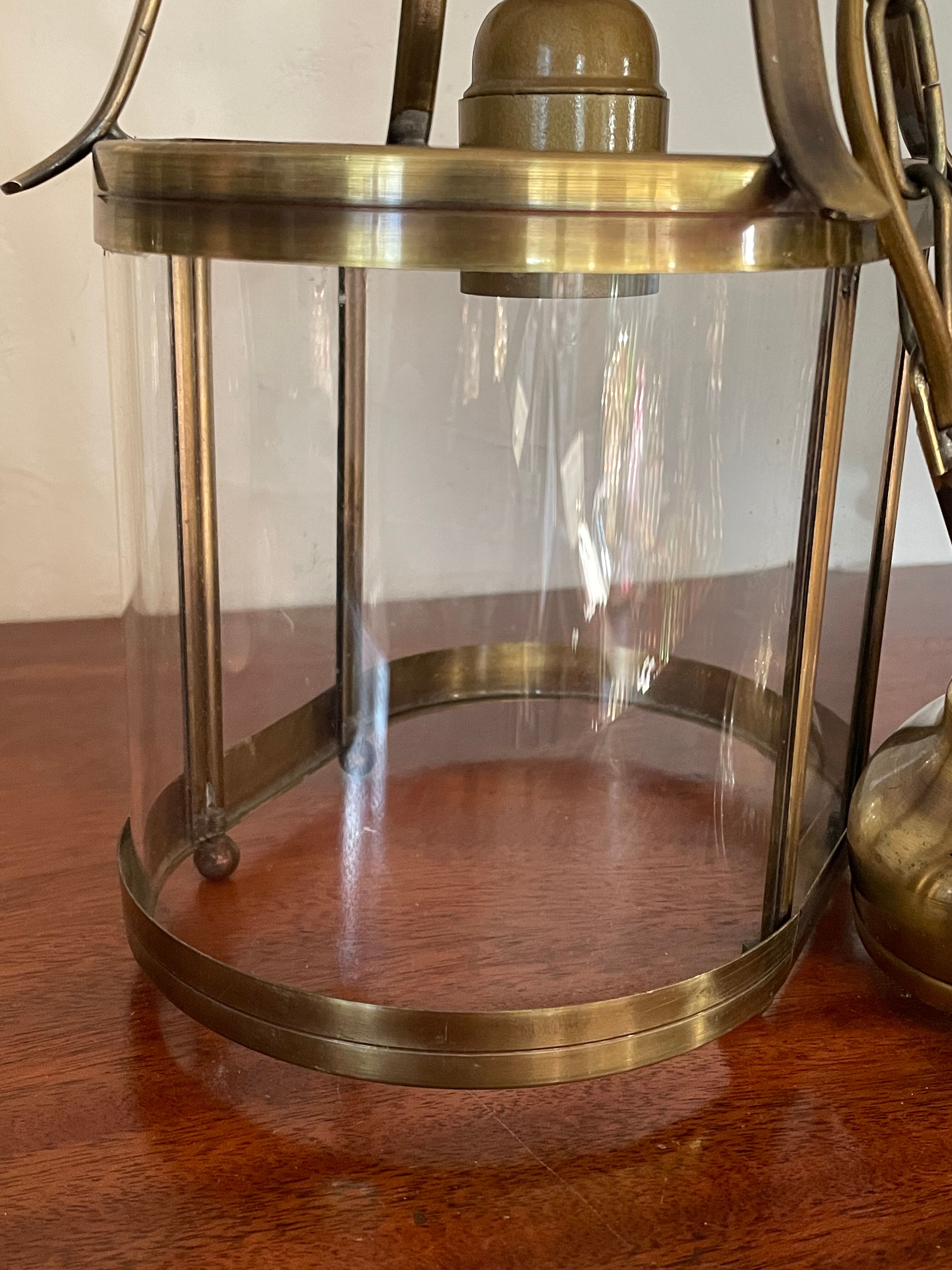 Brass lantern pendant lamp