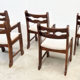Set of six Razorback dining chairs