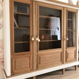 Vintage solid oak display cabinet / bookcase