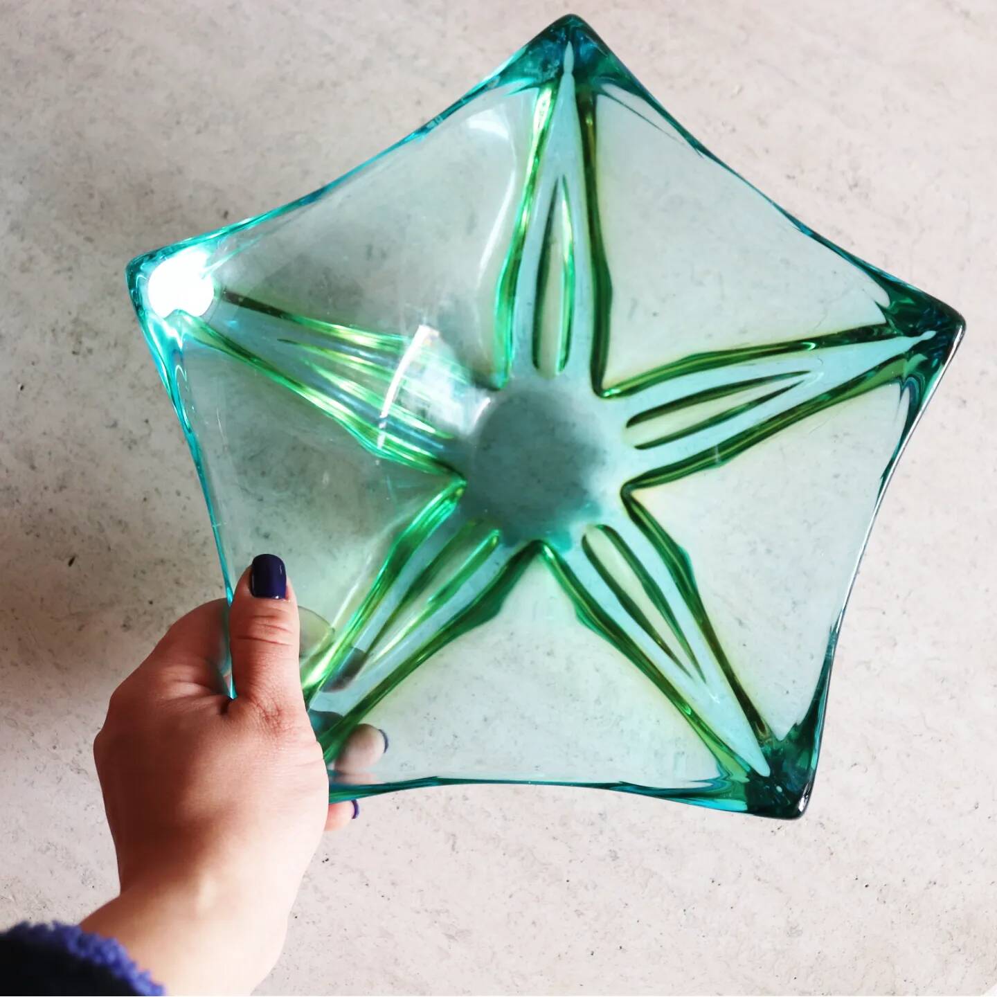 Sommerso murano glass pocket empty cup