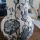 Toilette pot in ironstone Longchamp Blue-grey Poppies Late 19th century