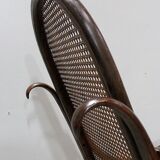 Rocking chair et son repose pieds, en hêtre 1900