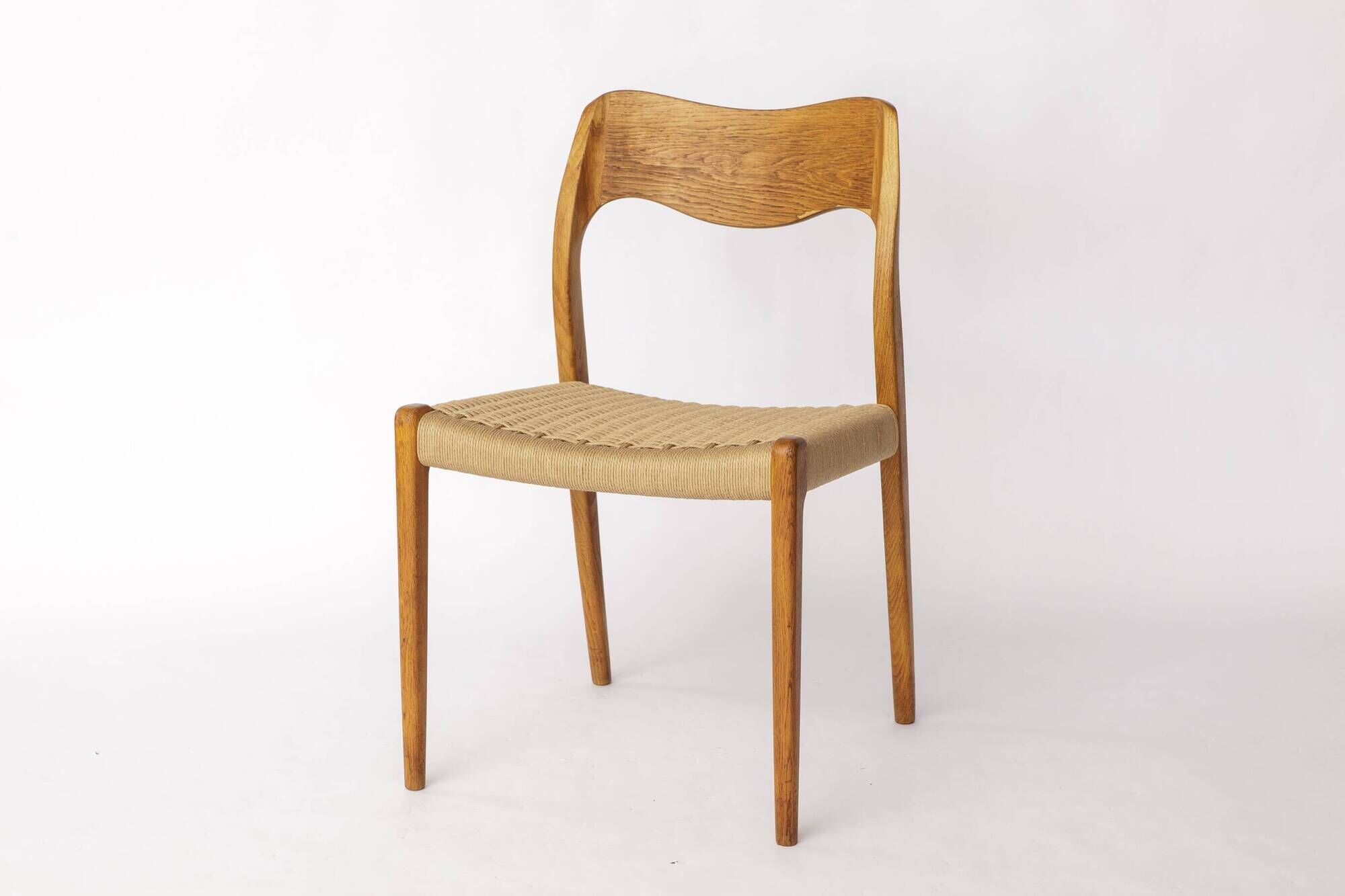 Niels Otto Møller Chair Model 71 – Danish Oak, New Papercord, 1960s