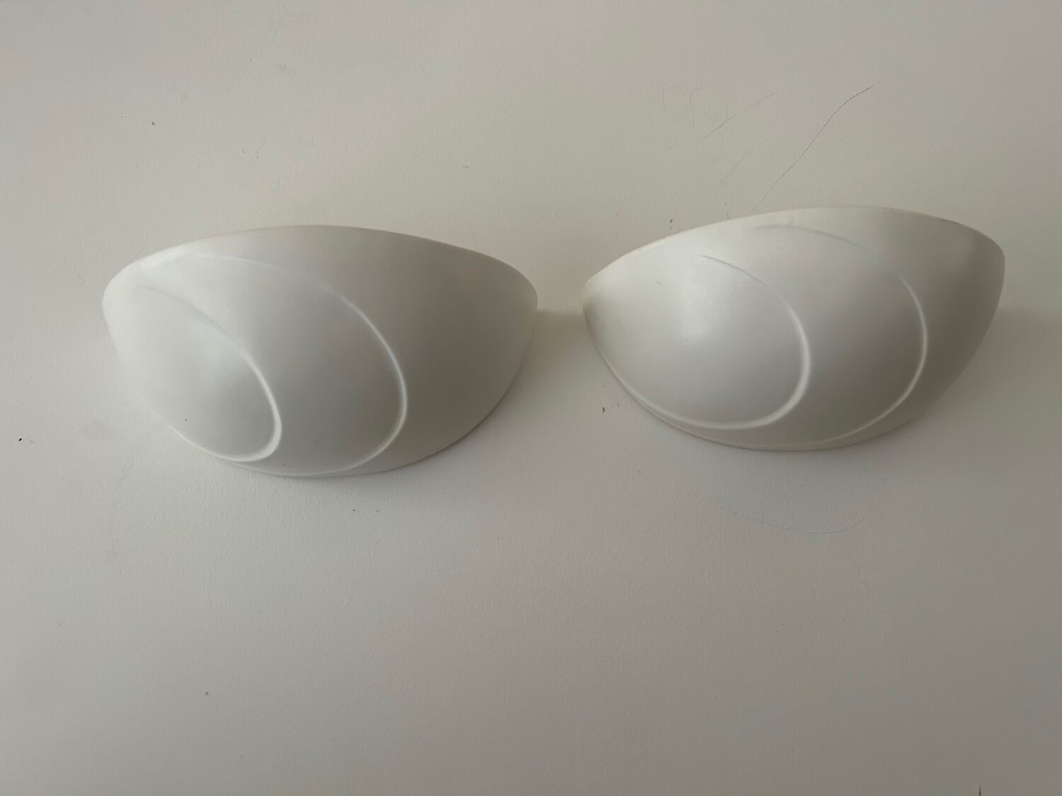 Pair of vintage plaster wall lamp, off-white, France 1970