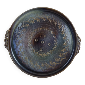 Plateau en grès signé