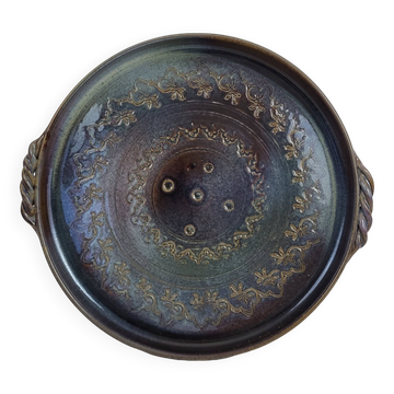 Stoneware tray signed Auger / Puisaye