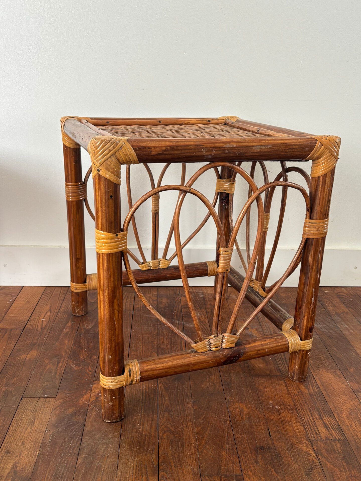 Rattan side table