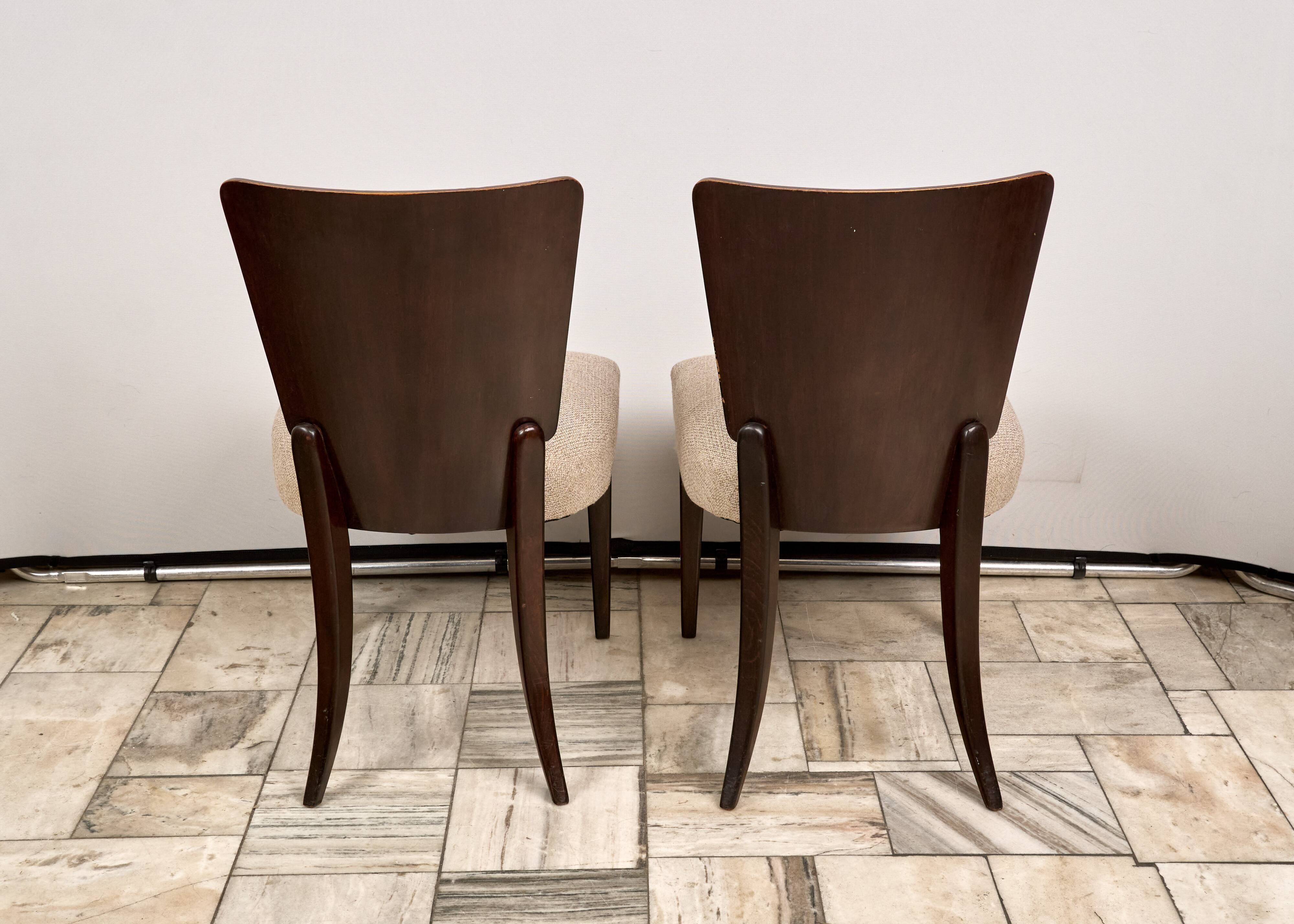 Set of 4 H-214 Dining Chairs by Jindřich Halabala, 1930s, Czechoslovakia