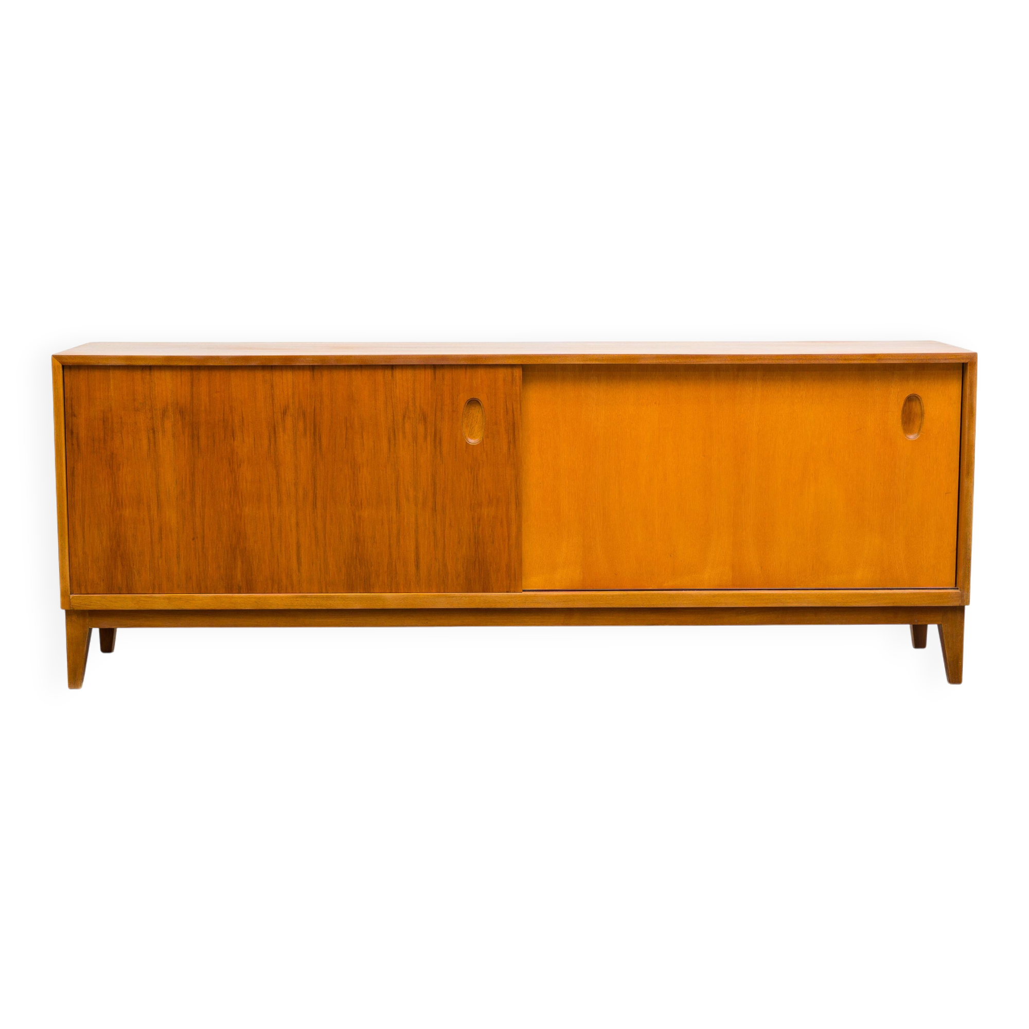 Walnut sideboard with sliding doors, 1950s, design Georg Satink