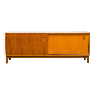 Buffet en noyer avec portes coulissantes, années 1950, design de Georg Satink.