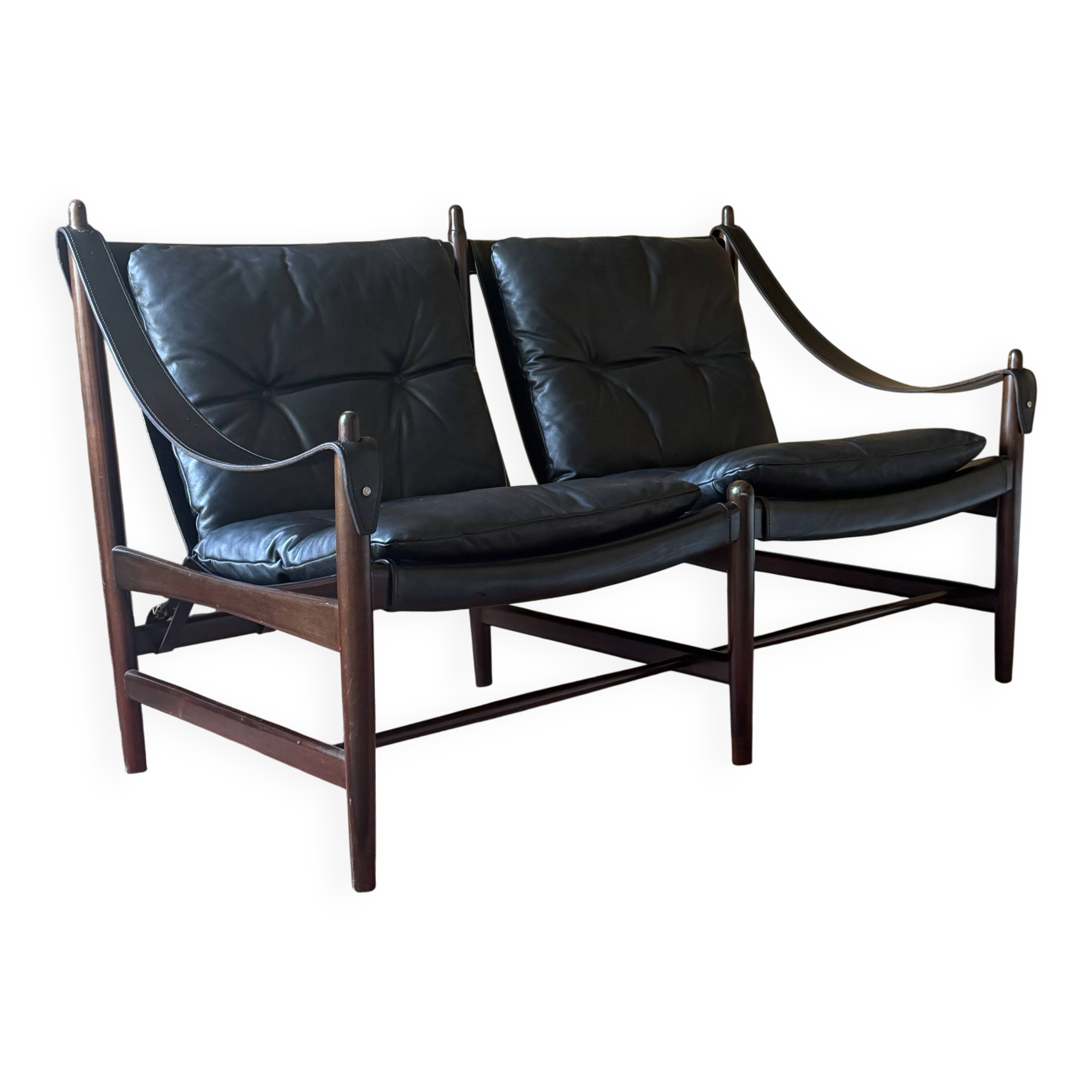 Canapé Banquette safari 2 places scandinave cuir