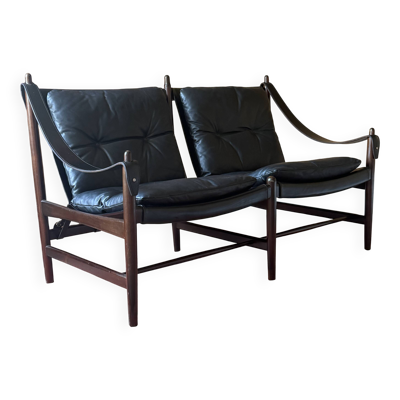 Canapé Banquette safari 2 places scandinave cuir