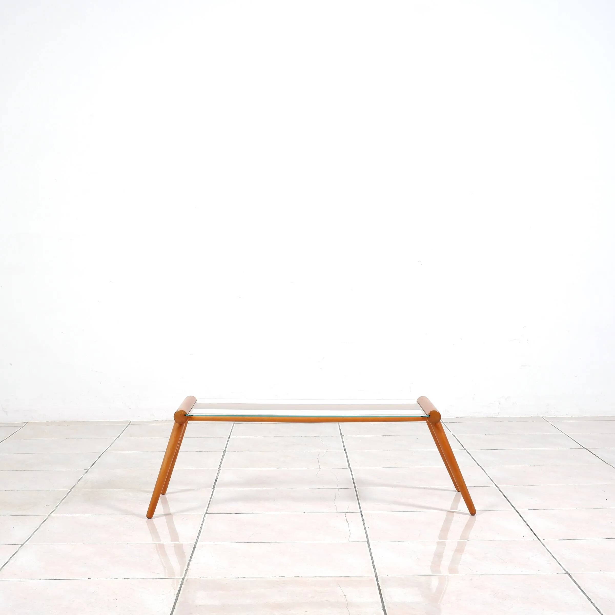 Side table by Max Kment in walnut / glass