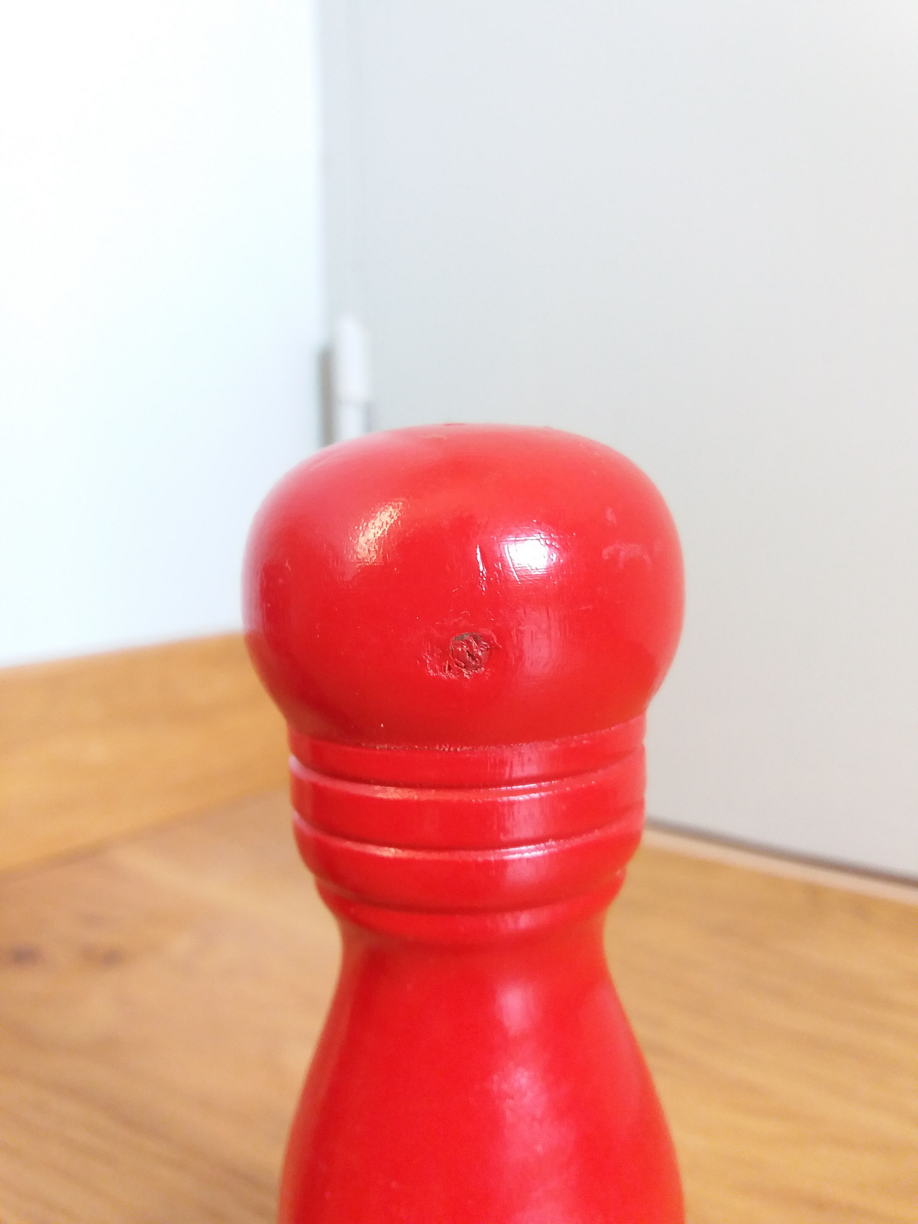 Pepper mill and turned wooden salt shaker