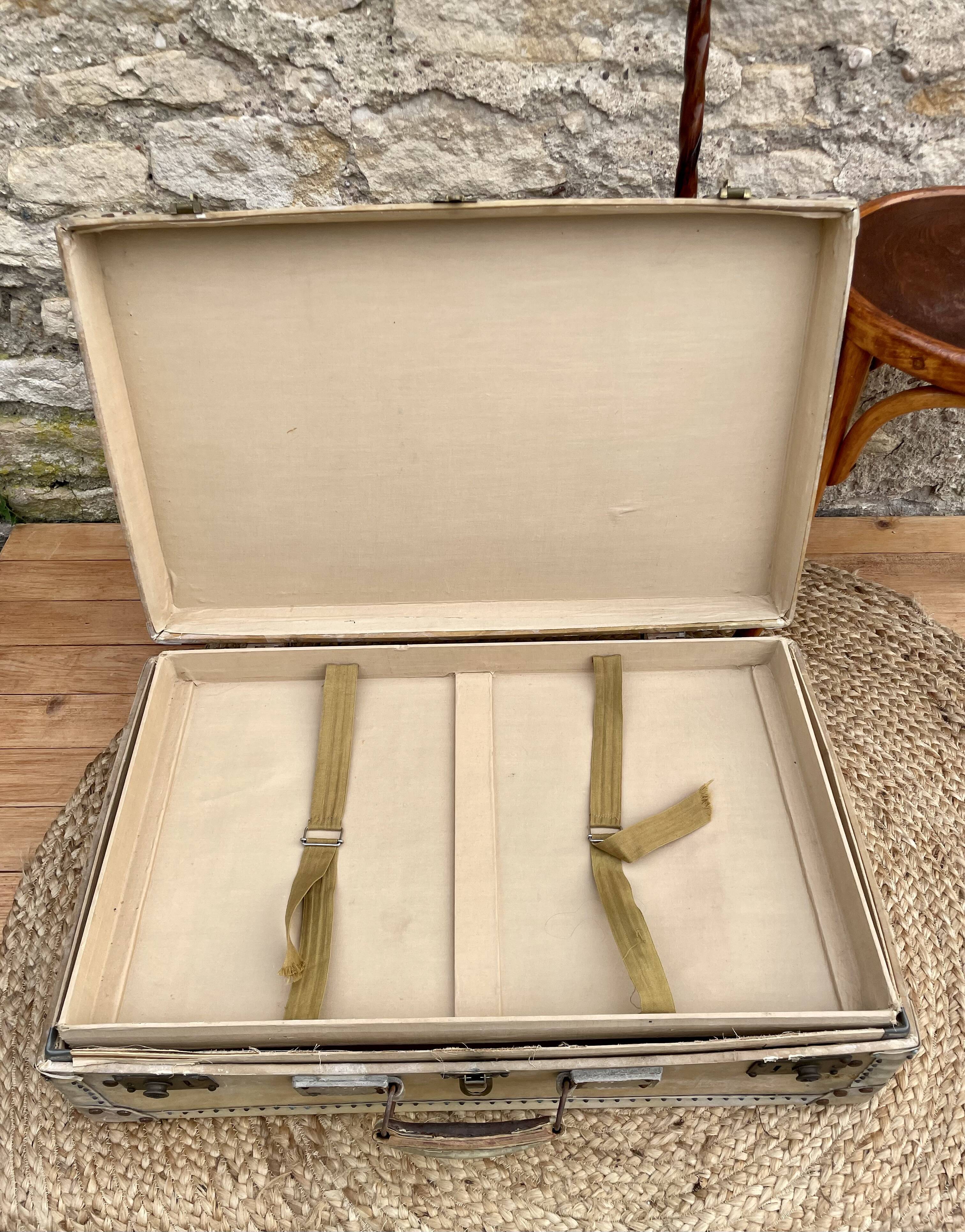 Old wood and leather suitcase