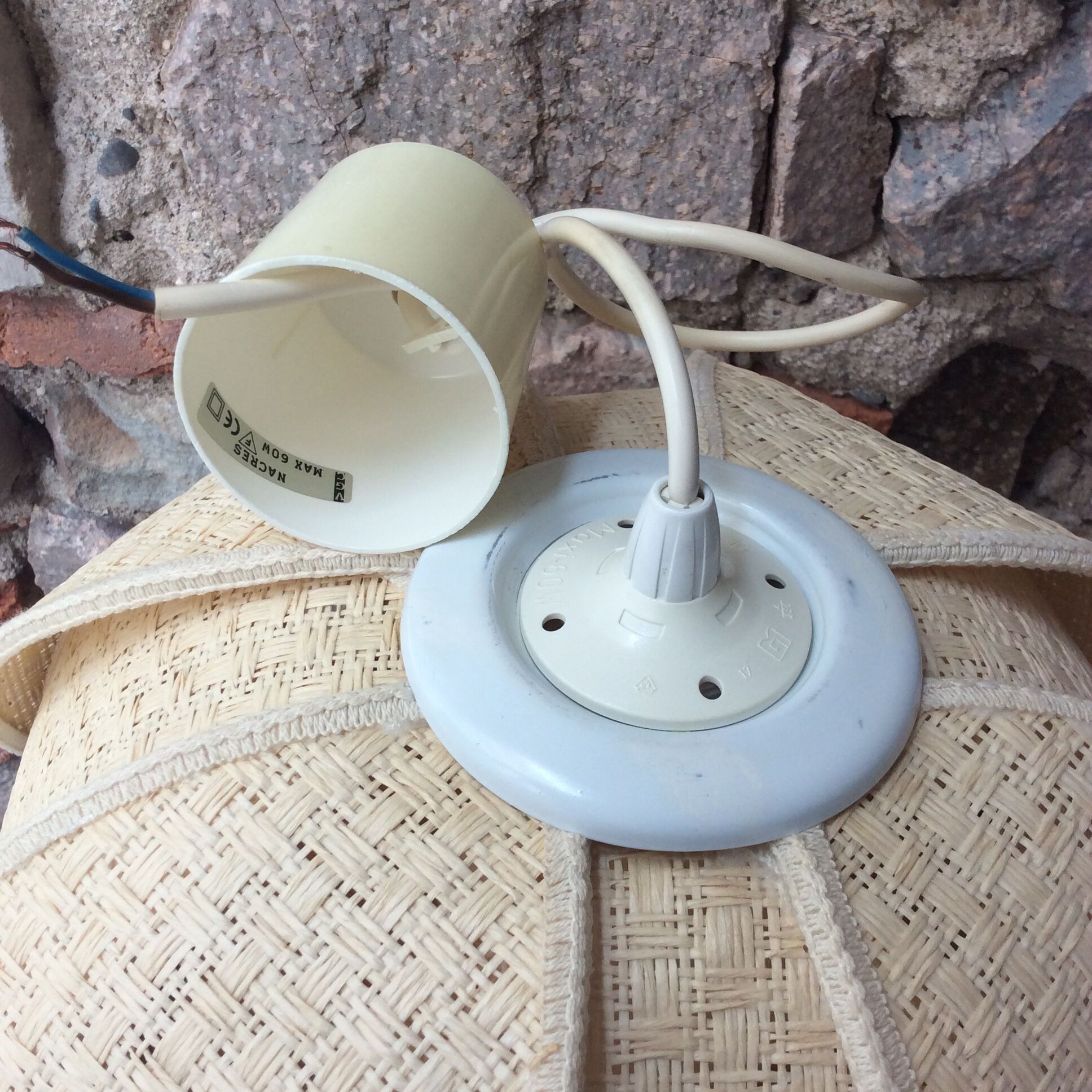 Suspension fleur double corolle vintage