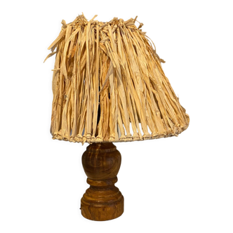 Raffia bedside lamp