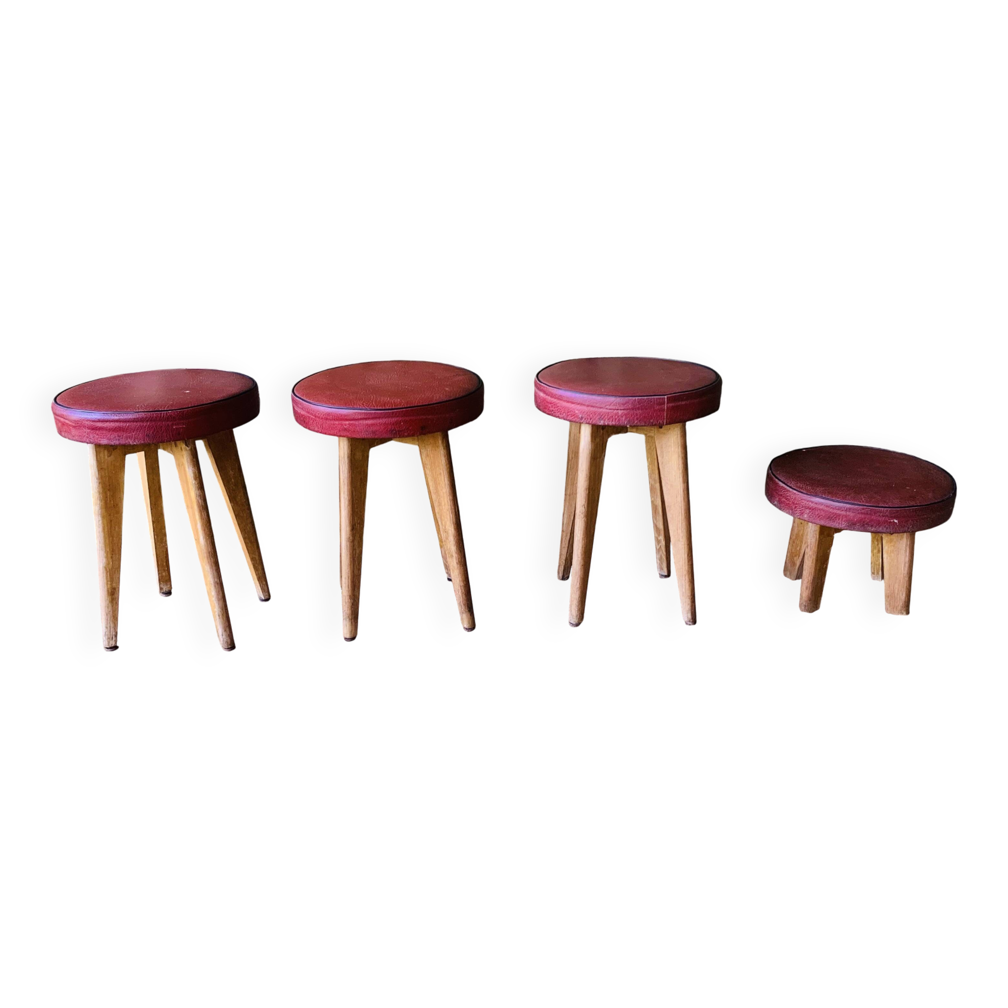 Ensemble de 4 tabourets vintage des années 60