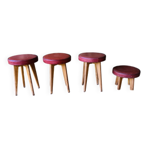 ensemble de 4 tabourets