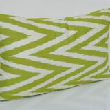 12" x 20" yellow ikat pillow cover, accent pillow ikat fabric central asian tajik ikat