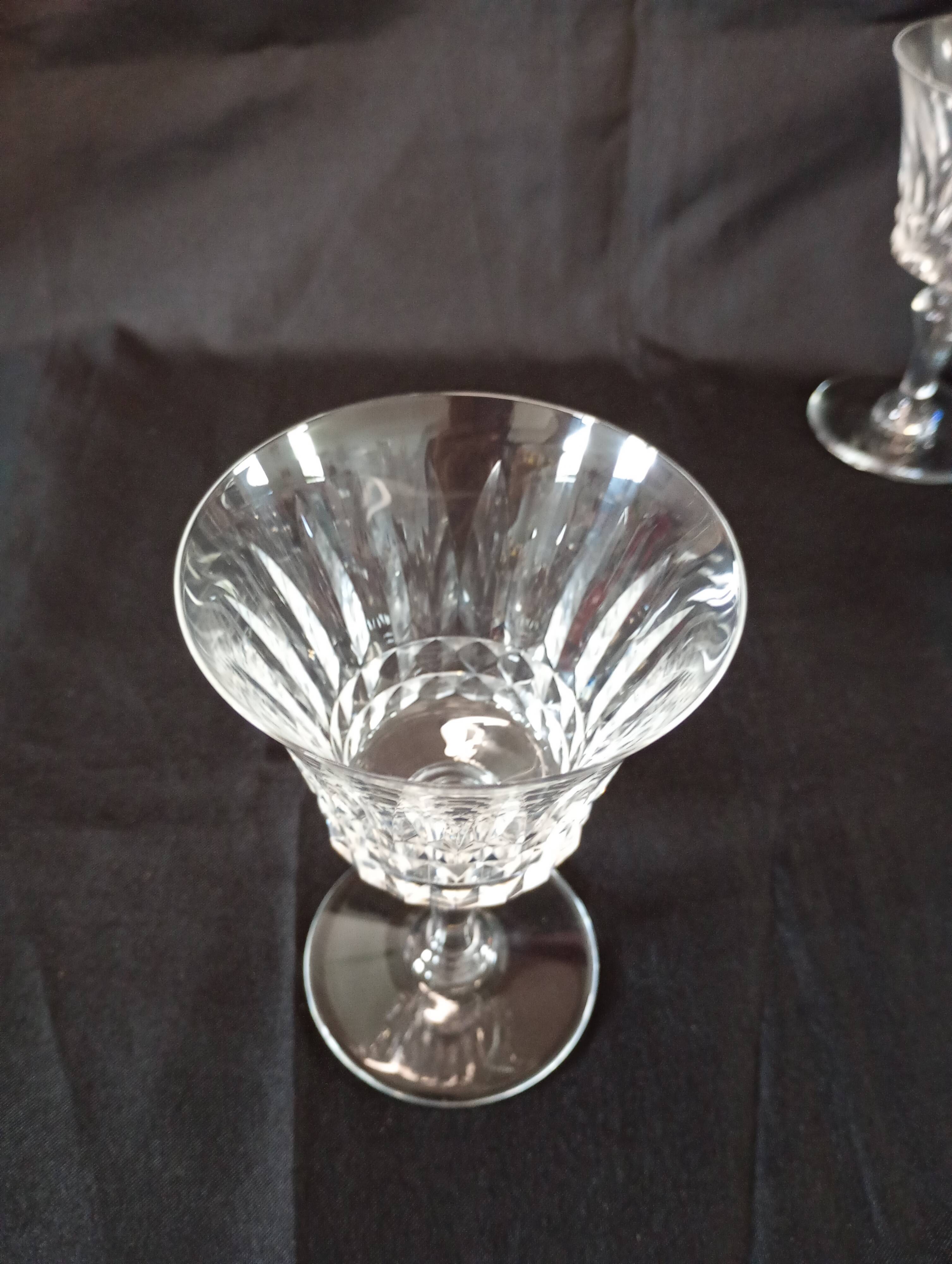 Set of 12 Baccarat Piccadilly Cut Crystal Red Wine Goblets