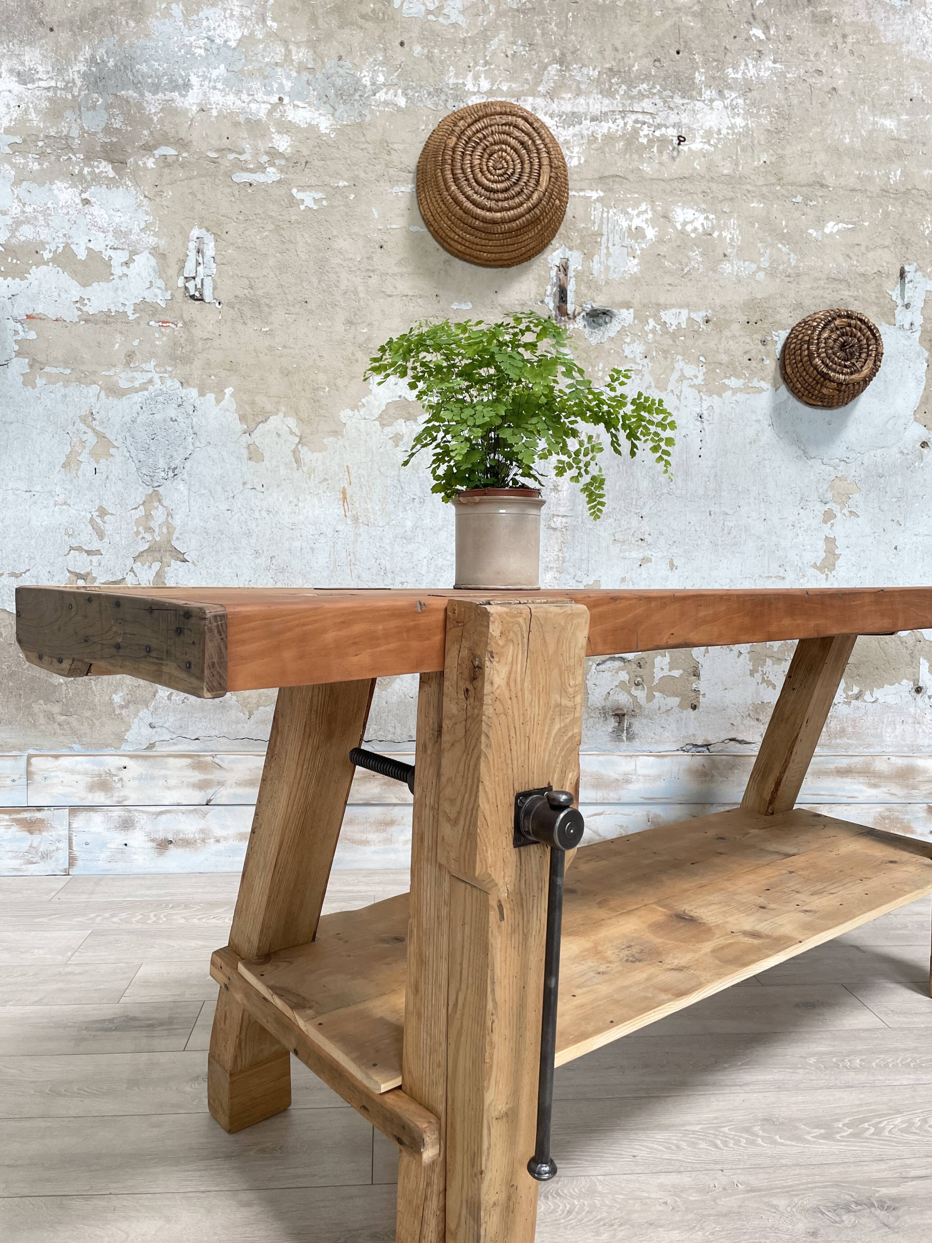 Solid wood workbench