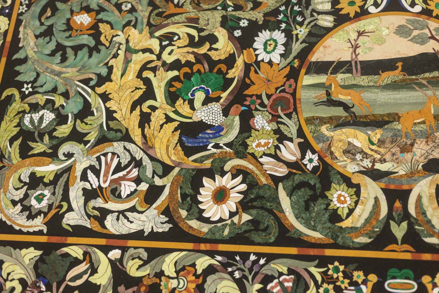 Dining table in "scagliola" and wrought iron. 1950s.