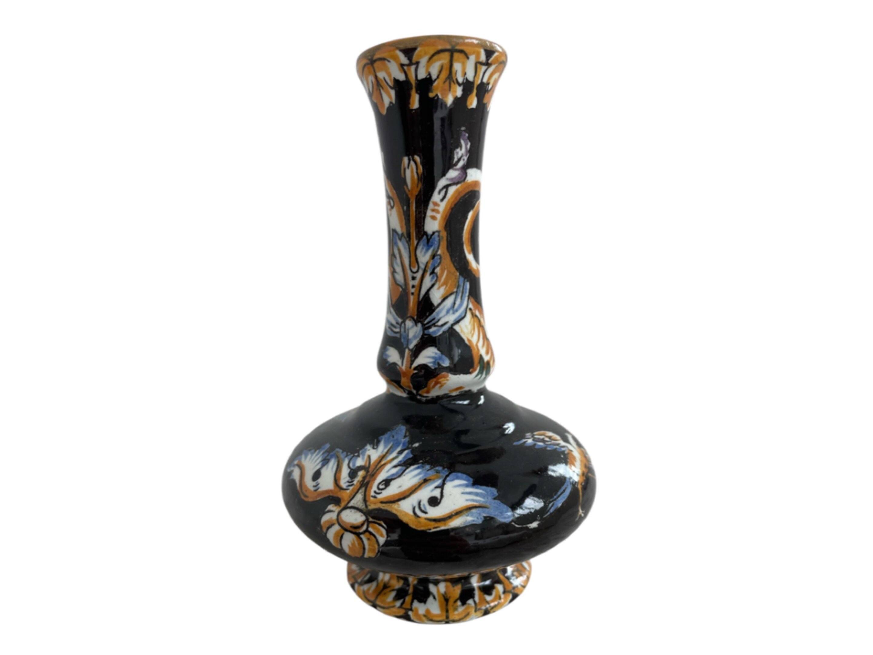 Vase faïence Gien, décor Renaissance italienne, décor Italien Thibault