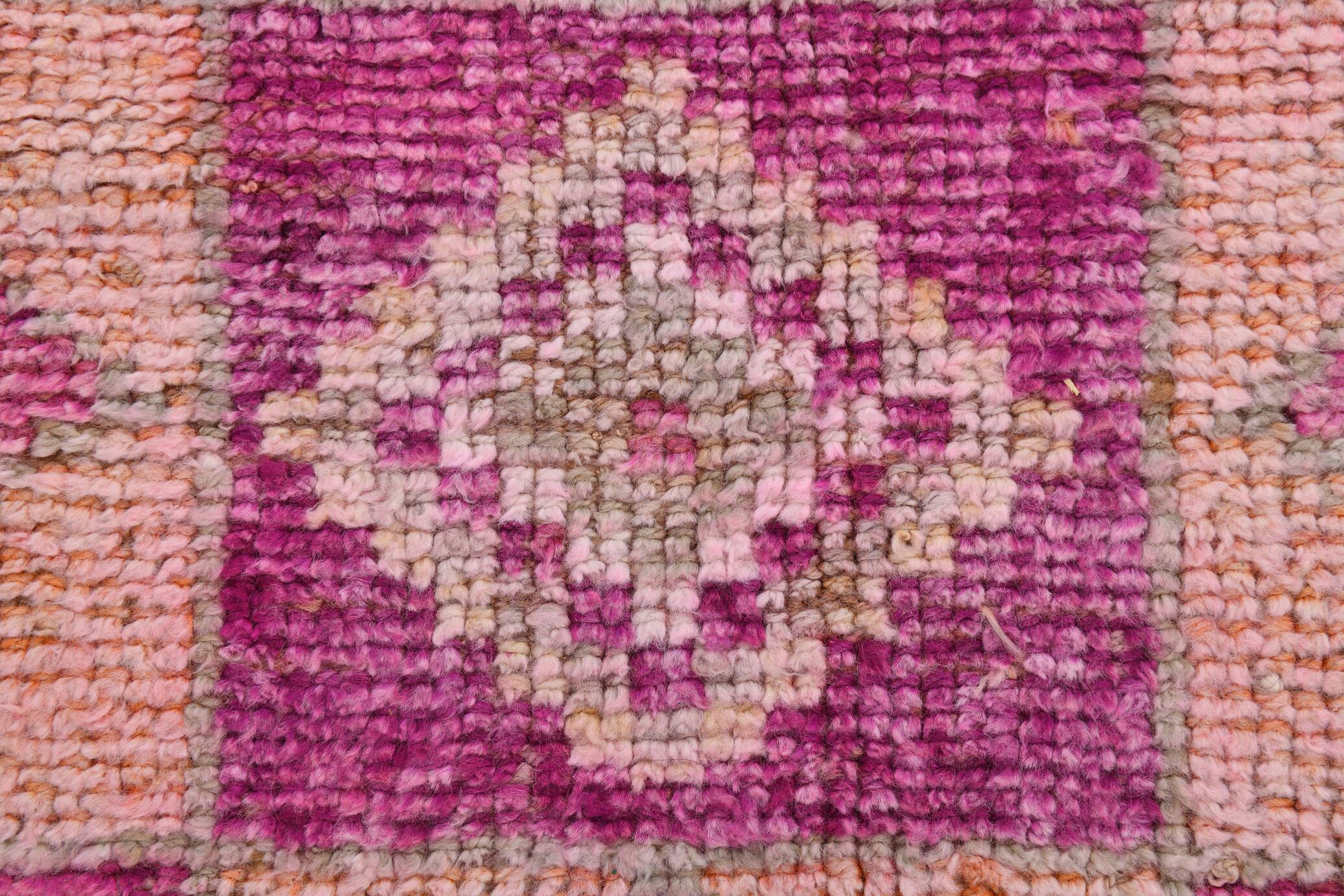 Pink Orange Turkish Runner Rug 100x302Cm