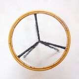 Table d'appoint milieu du siècle en bambou, métal et verre - Pays-Bas années 1960