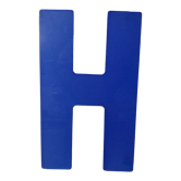 Letter H vintage sign in blue plexiglass